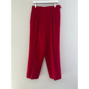 Carlisle Wool & Spandex Red Dress Pants Pleated Side Zip Size 12 SG
